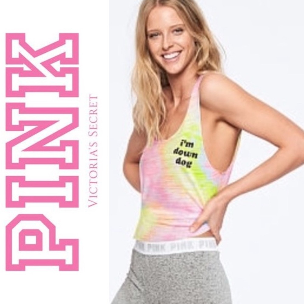 NWT PINK Victoria's Secret Tie-Dye Tank